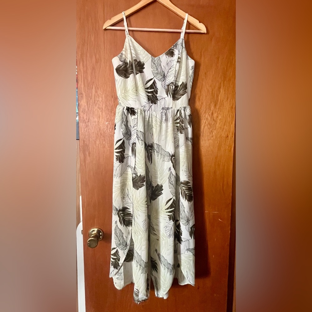 Bailey Blue Leaf Print Jumpsuit - Black and White